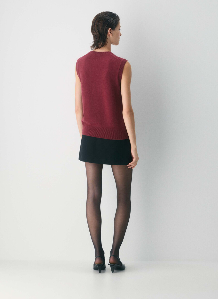 session merino wollpulloverweste cordovan