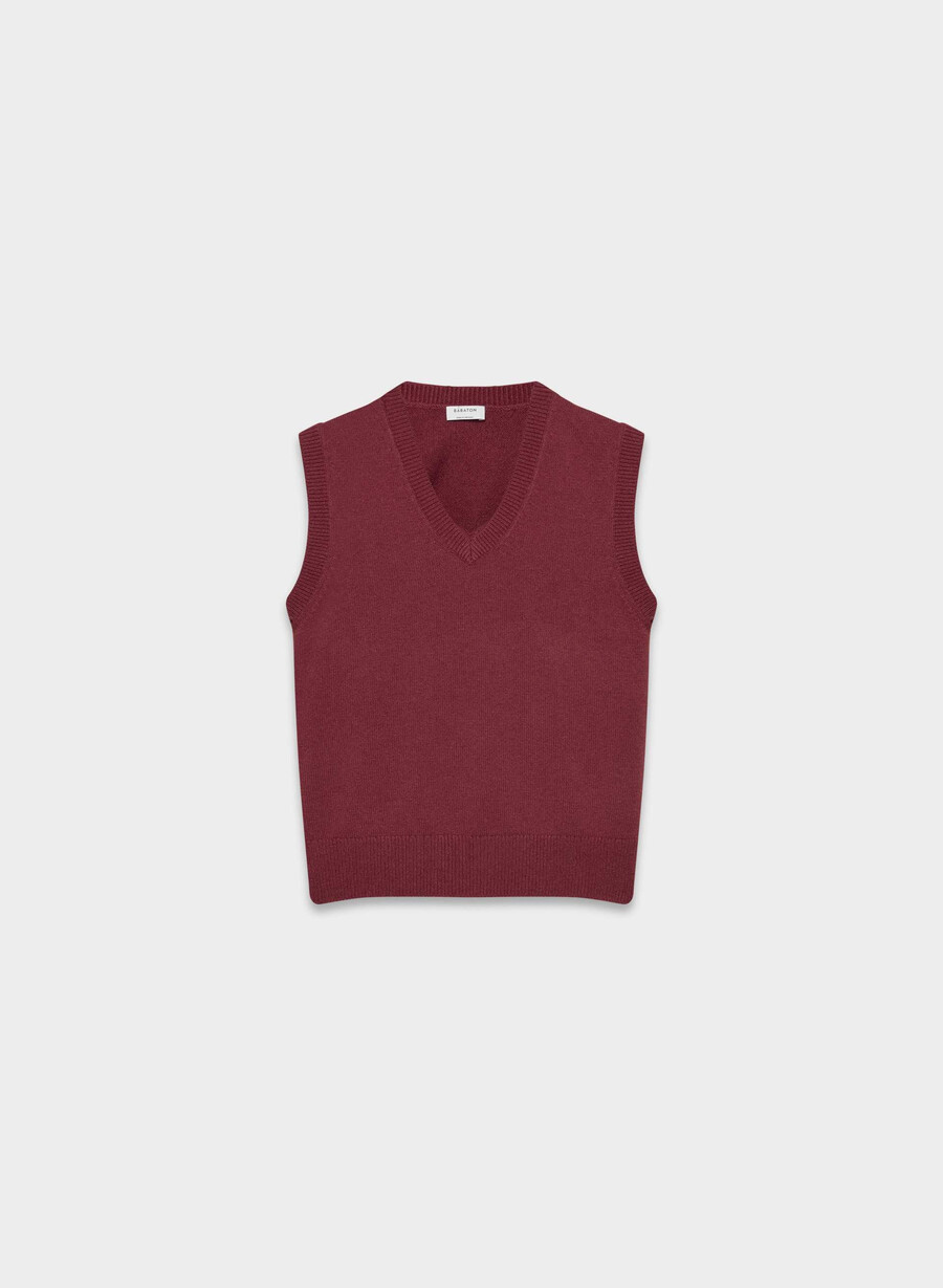 session merino wollpulloverweste cordovan