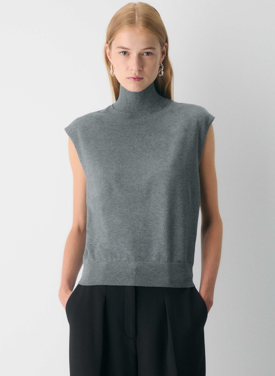 montrose strickweste heather dunkelgrau
