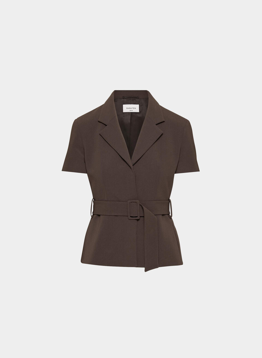 brynn jacke - sway crepe sattes mokkabraun
