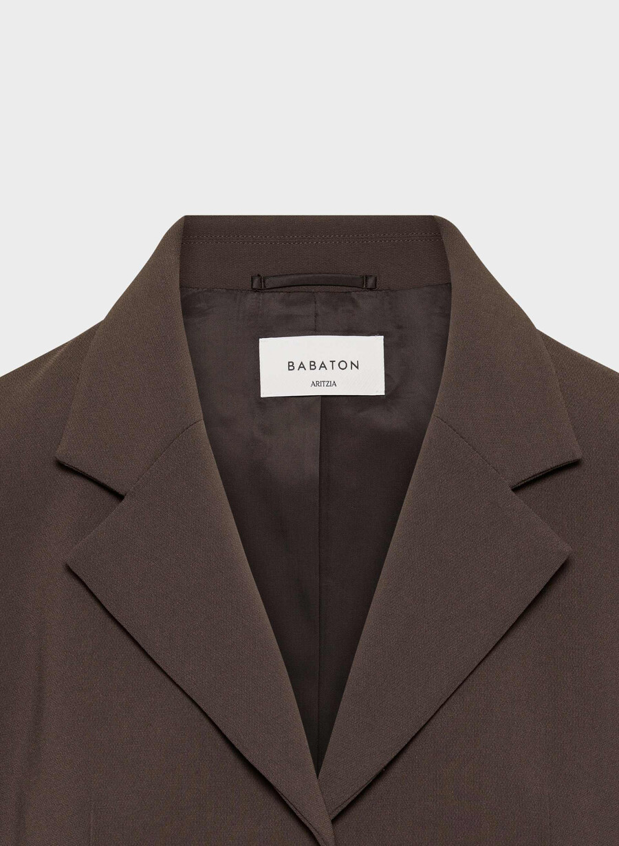 brynn jacke - sway crepe sattes mokkabraun