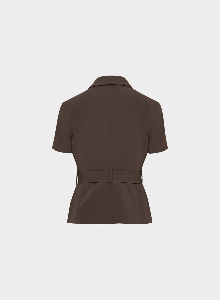 brynn jacke - sway crepe sattes mokkabraun
