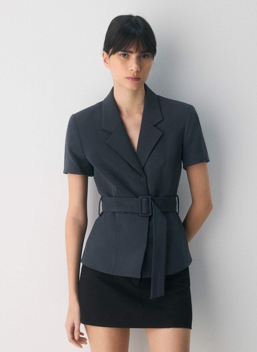 brynn jacke - sway crepe dunkelblau