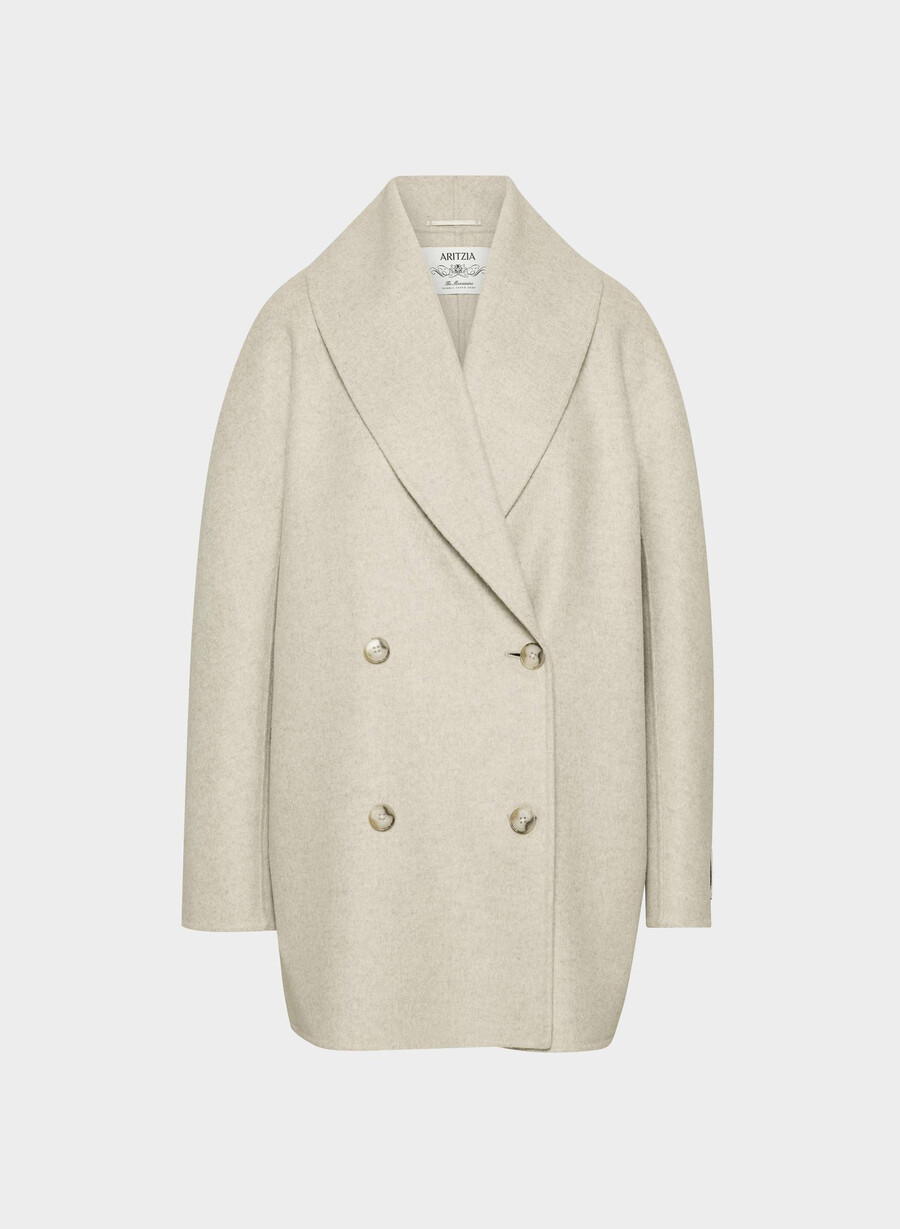 der mezzanine-doppelmantel – luxe rewool heather matte pearl