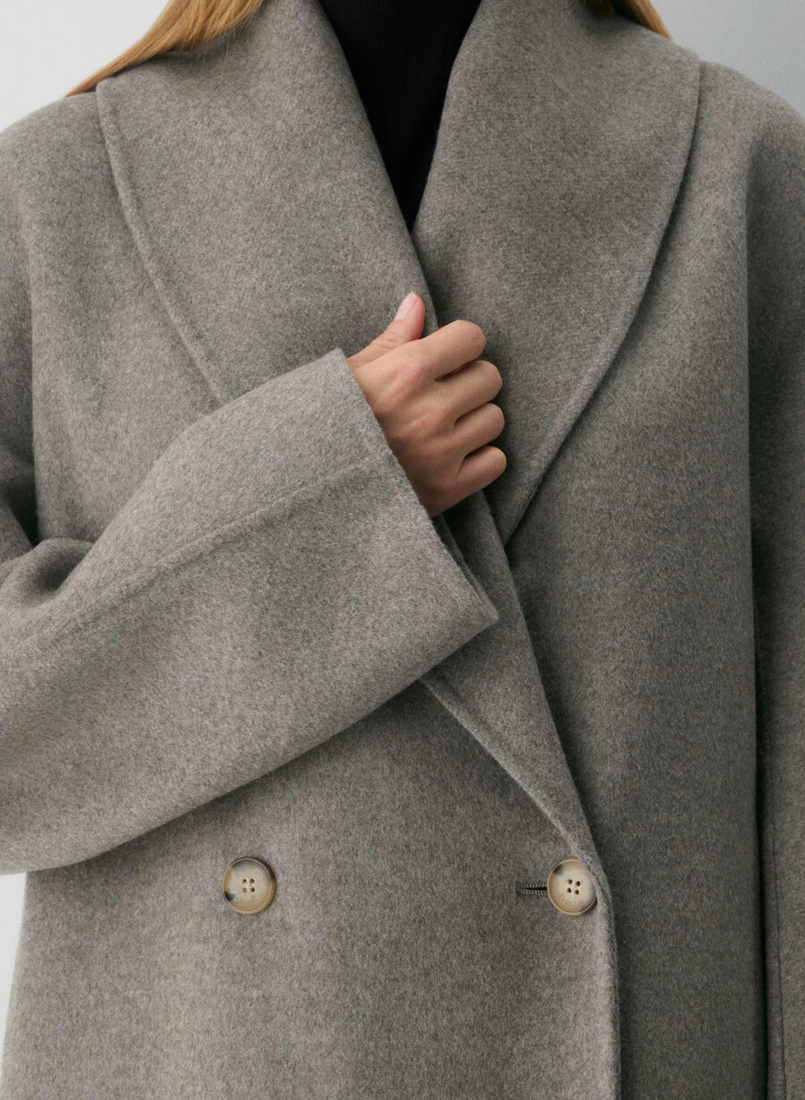 der mezzanine-doppelmantel – luxe rewool heather matte pearl