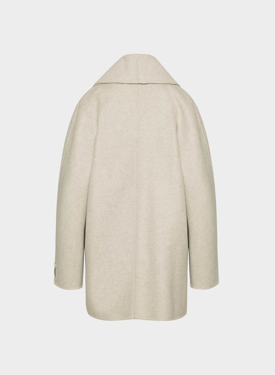 der mezzanine-doppelmantel – luxe rewool heather matte pearl