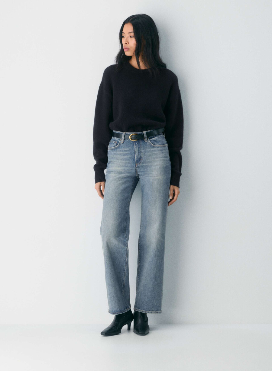 denim forum remy hi-rise wide jeans vintage mittelblau