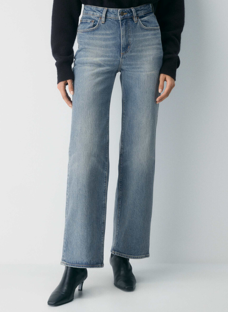 denim forum remy hi-rise wide jeans vintage mittelblau