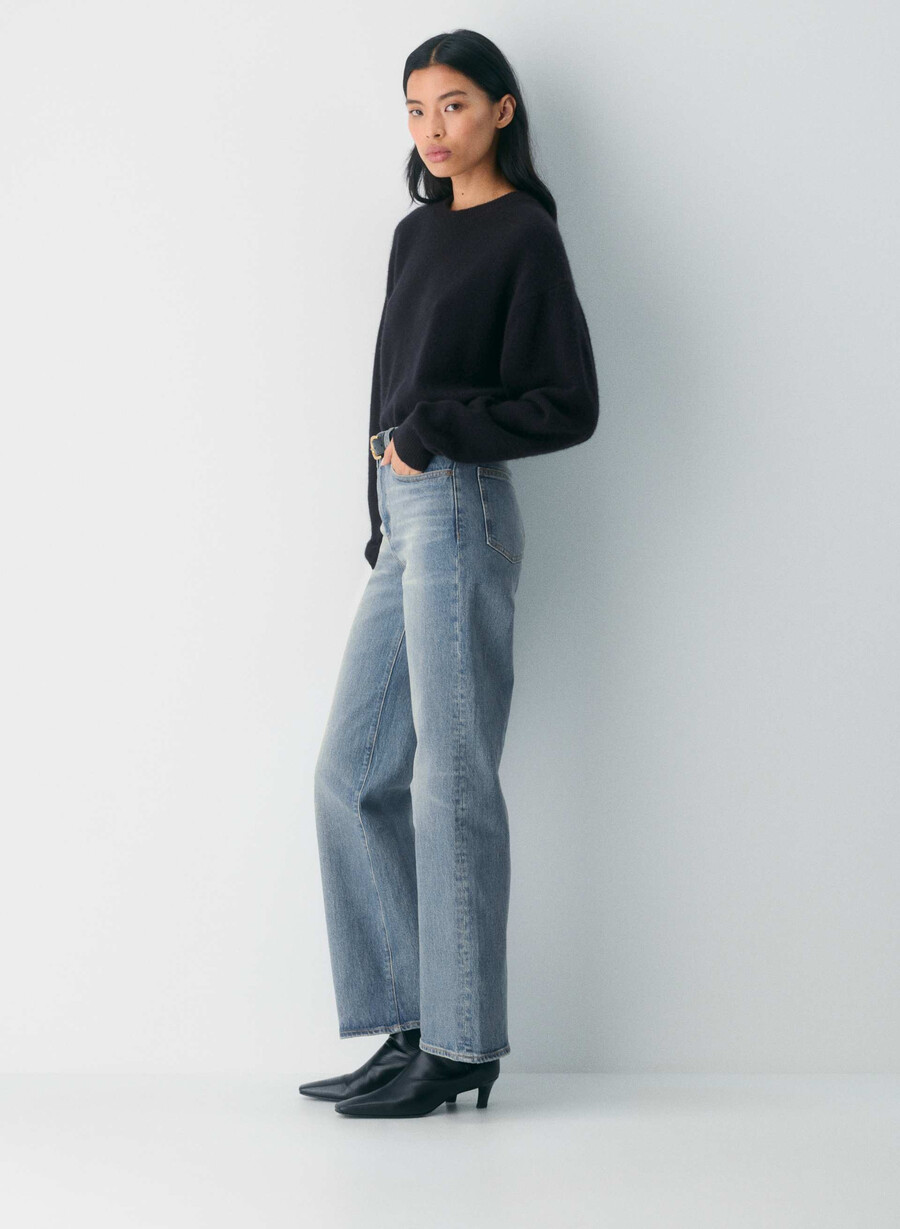 denim forum remy hi-rise wide jeans vintage mittelblau