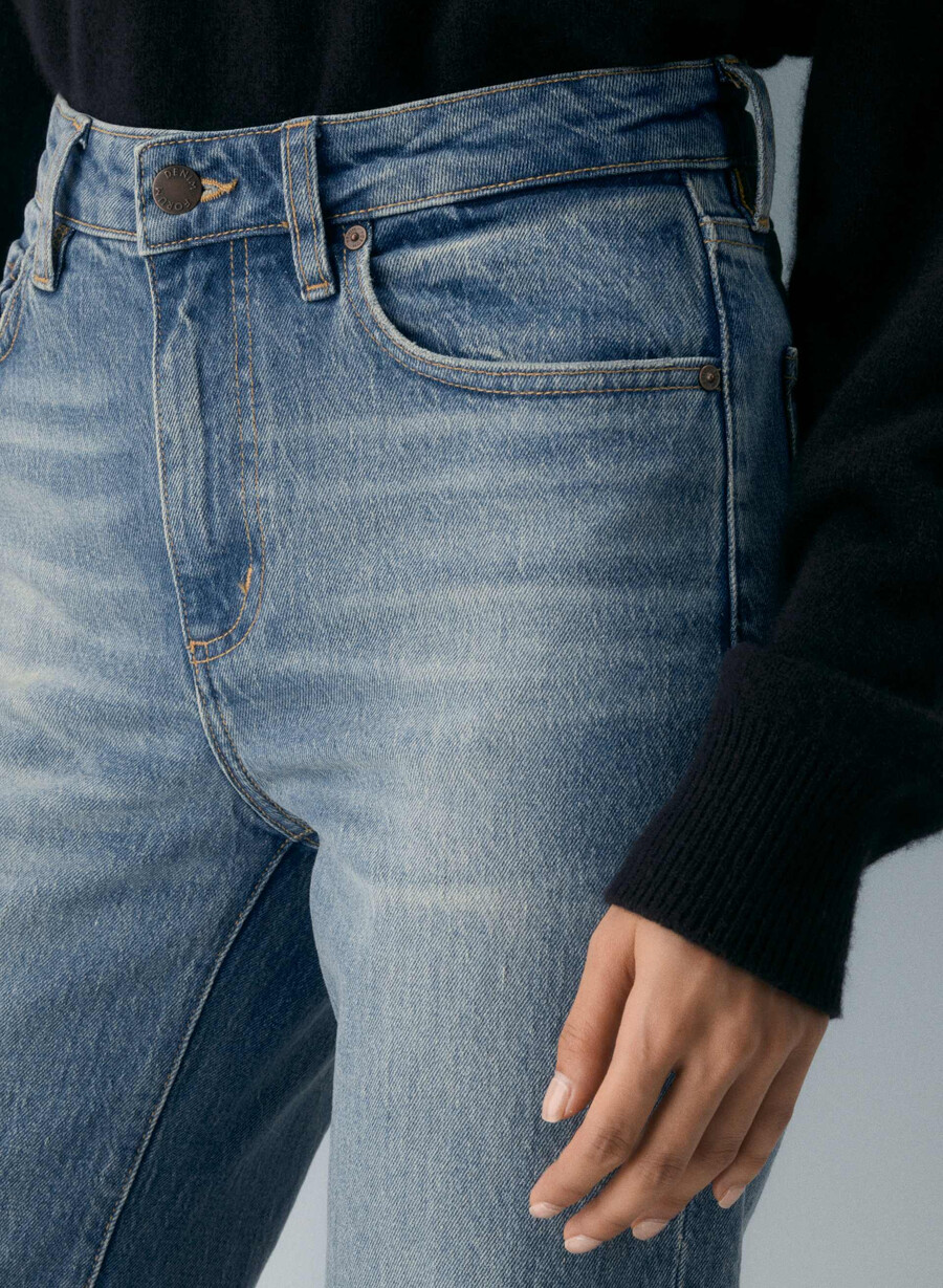 denim forum remy hi-rise wide jeans vintage mittelblau