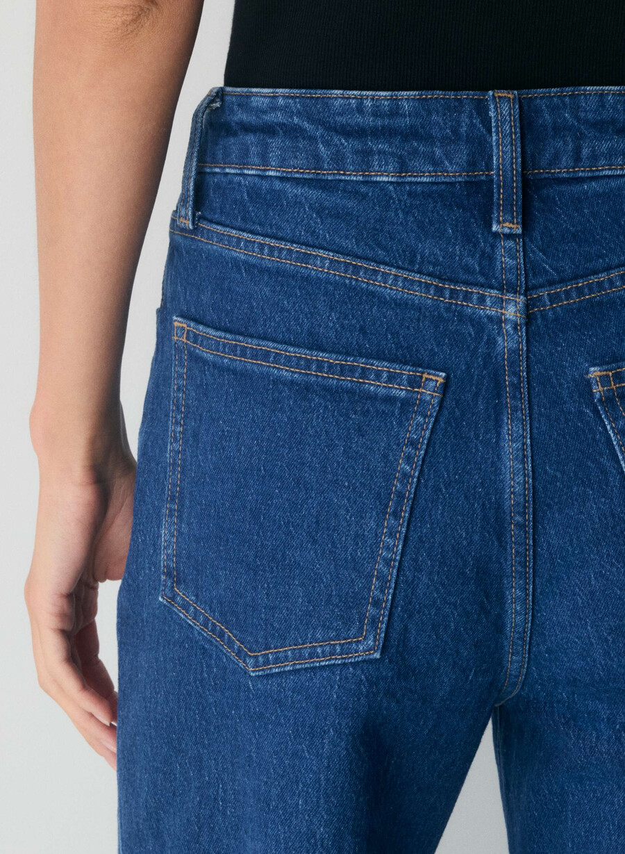 denim forum remy hi-rise wide jeans in mittelblau