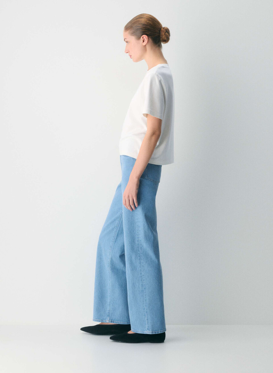 denim forum remy hi-rise wide jeans true super light blu