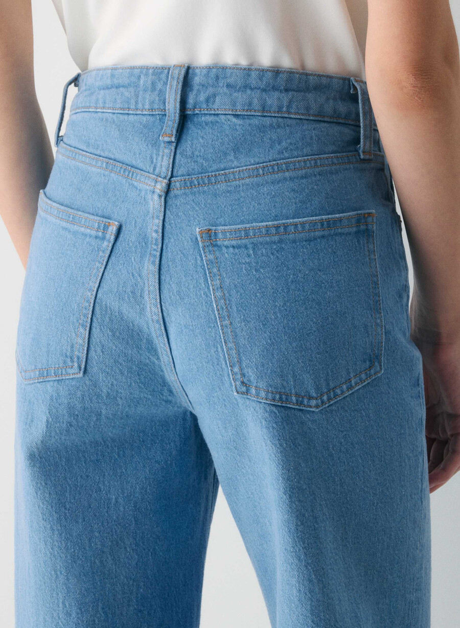 denim forum remy hi-rise wide jeans true super light blu