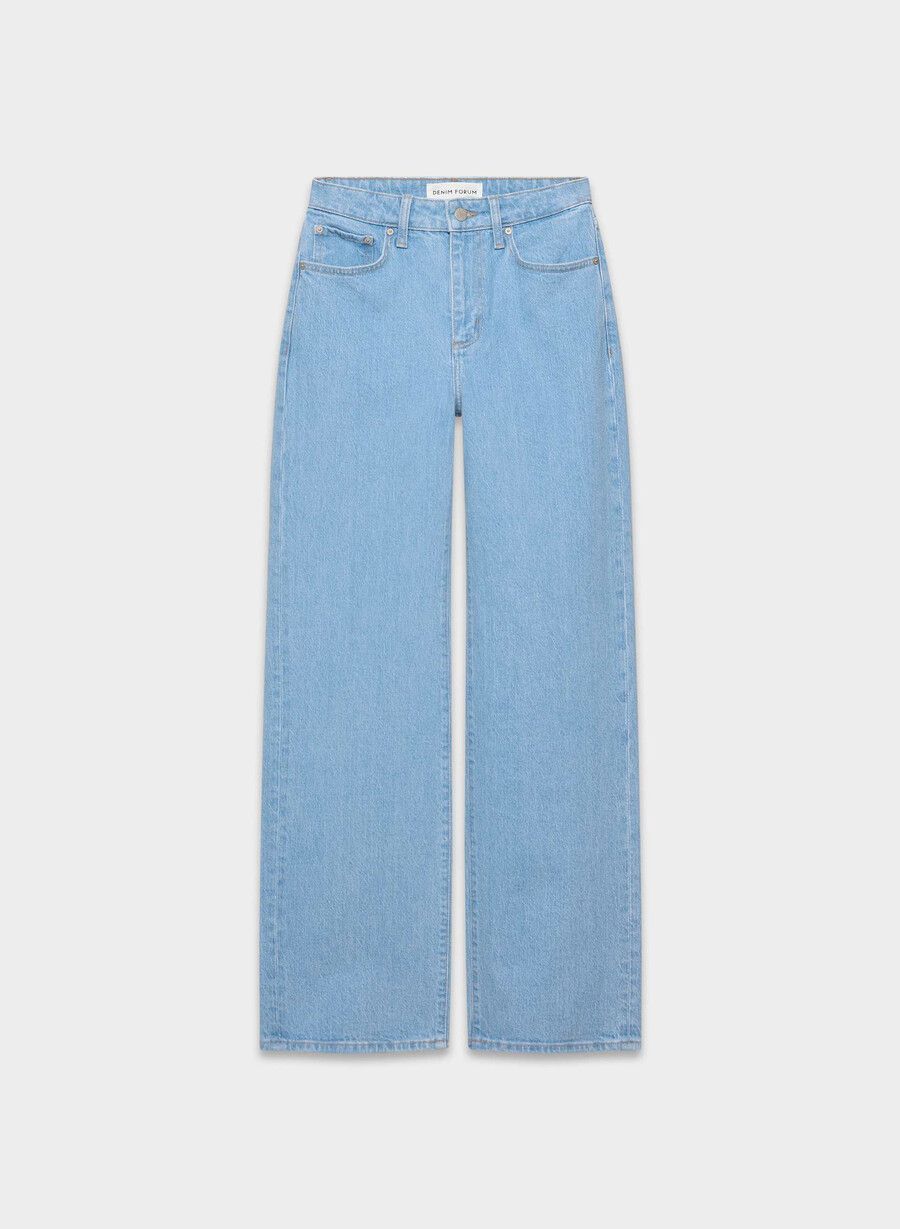 denim forum remy hi-rise wide jeans true super light blu