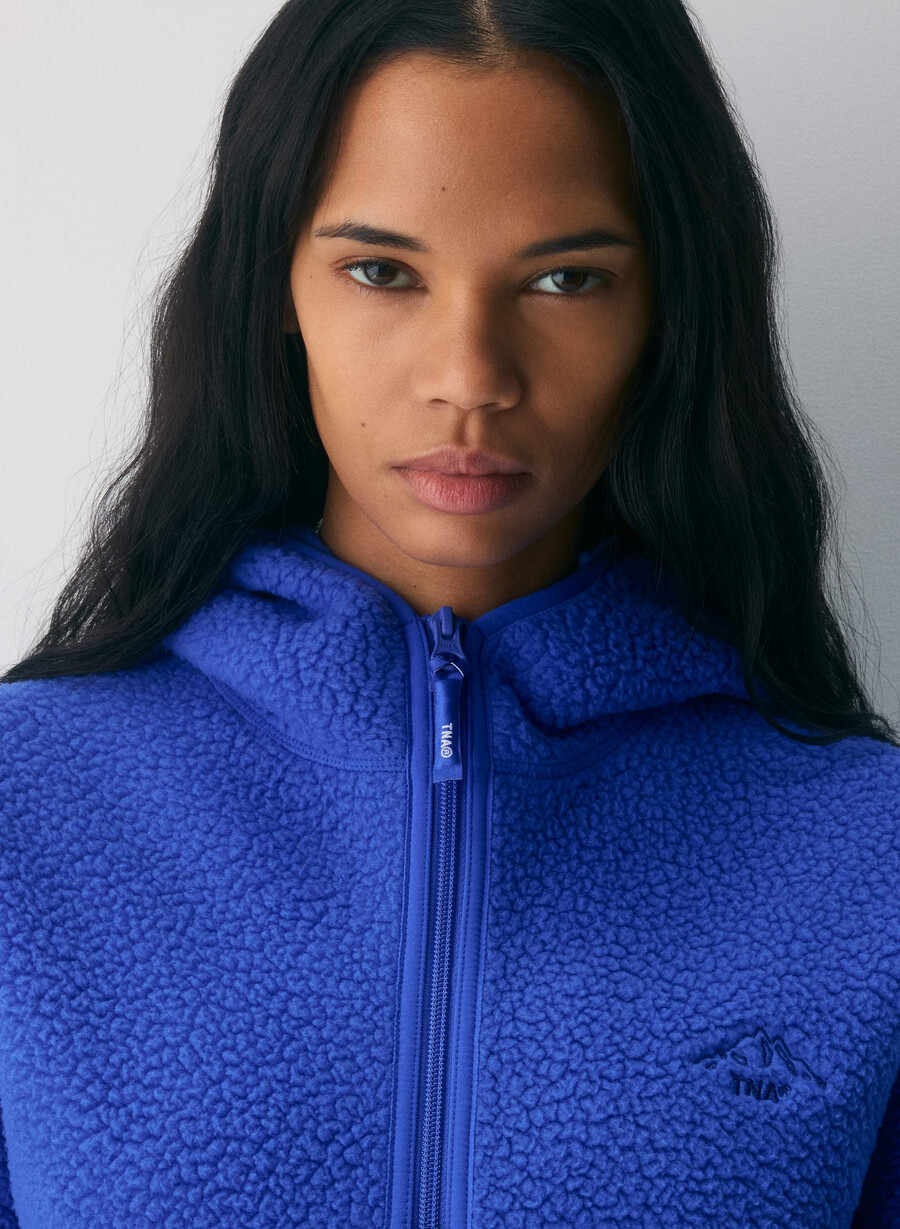 polartec thermal pro 12 zip hi-hip hoodie jazz blue