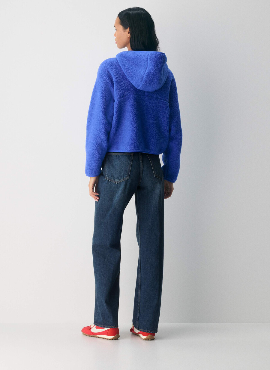 polartec thermal pro 12 zip hi-hip hoodie jazz blue