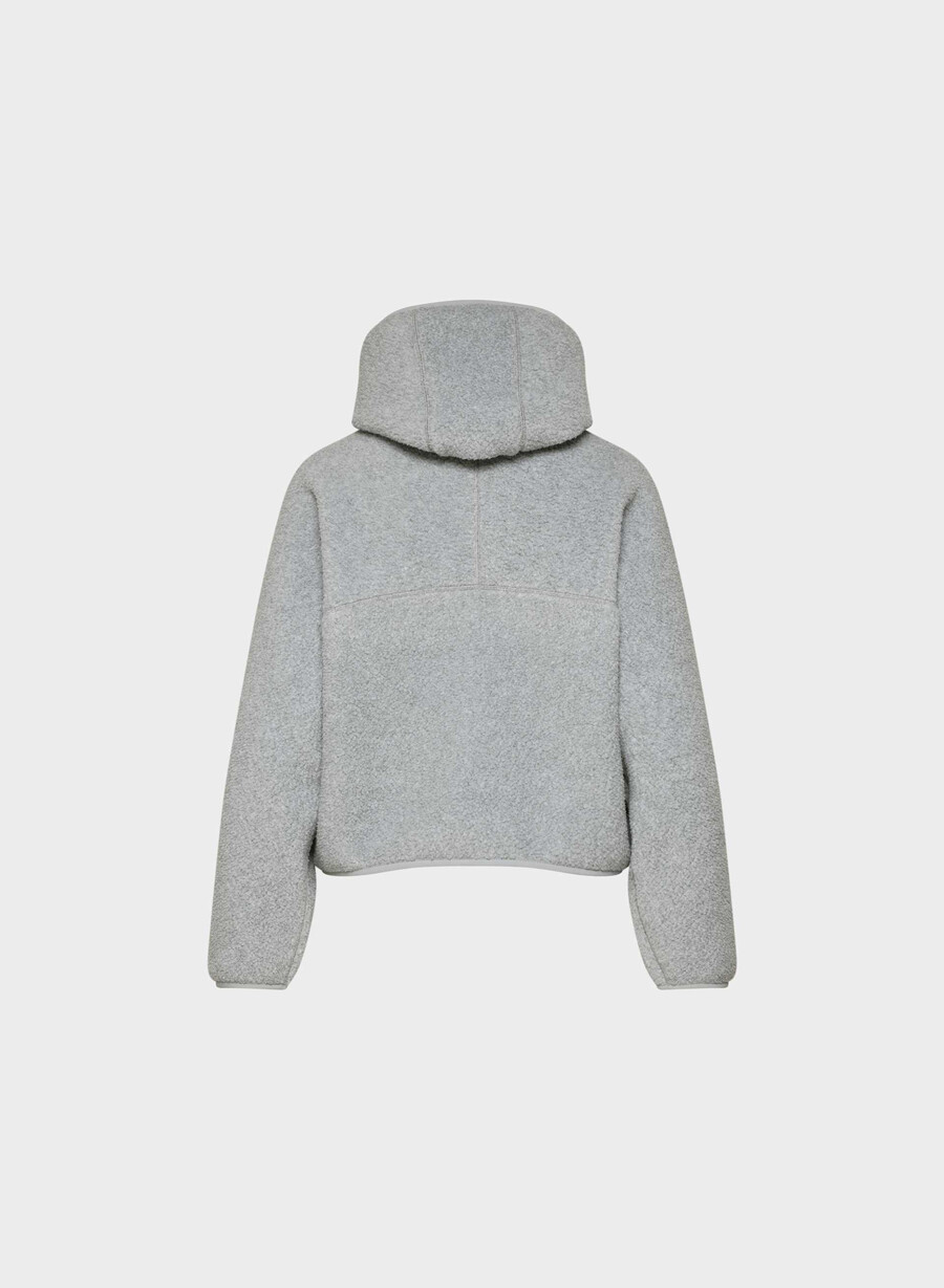 polartec thermal pro 12 zip hi-hip hoodie heather athletic gre