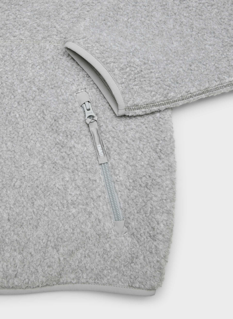 polartec thermal pro 12 zip hi-hip hoodie heather athletic gre
