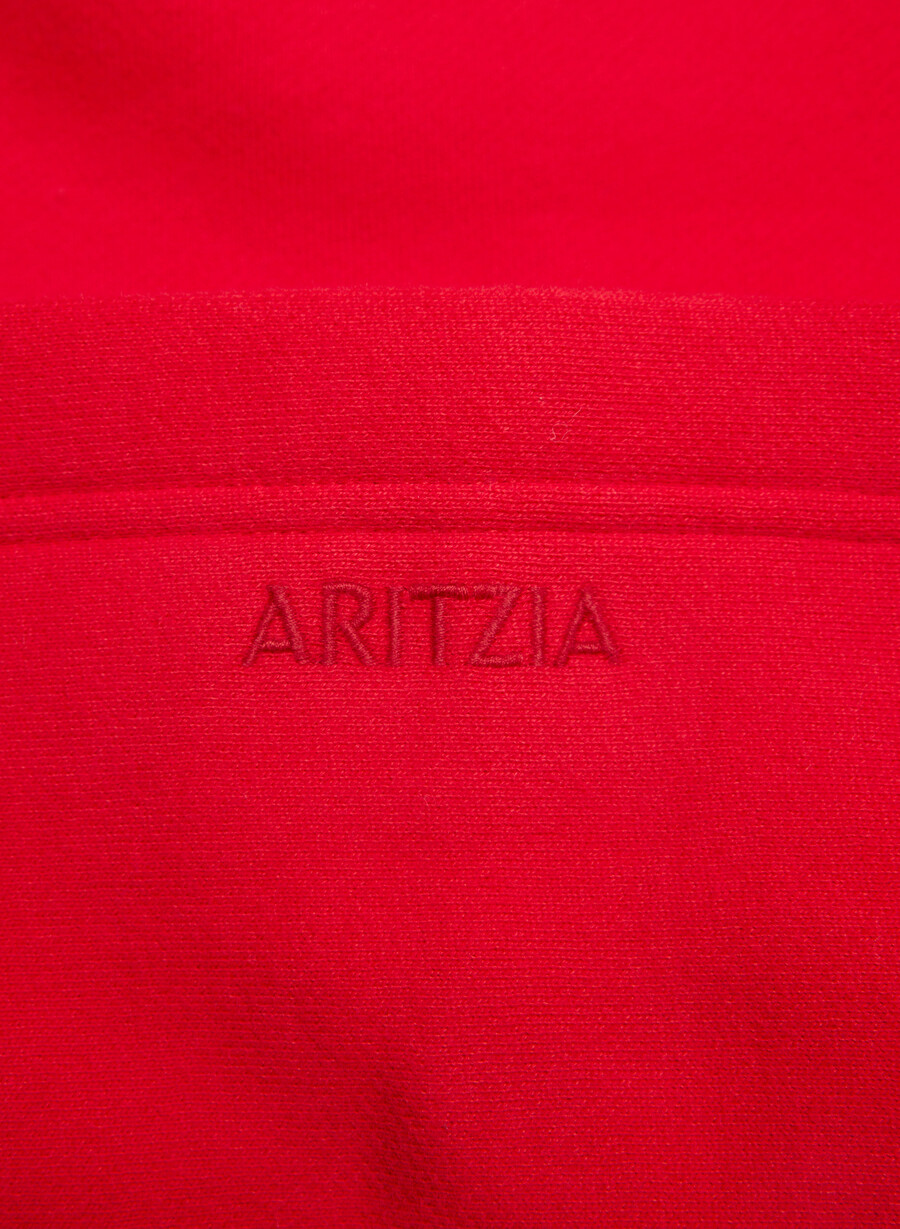 kuscheliger sweatfleece-hoodie in perfektem crop-top blinkend rot