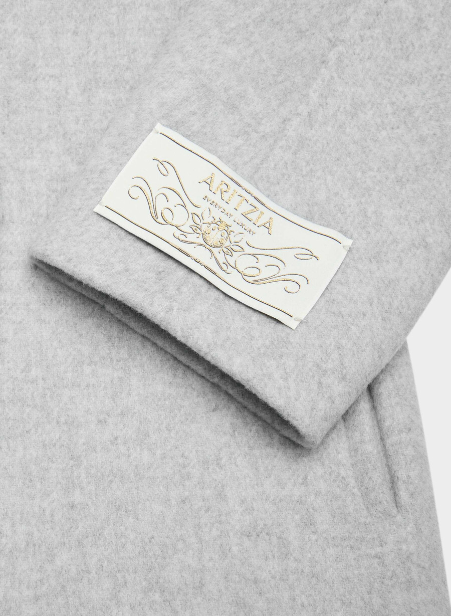 der slouch mantel – weicher woll-kaschmir heather light grey