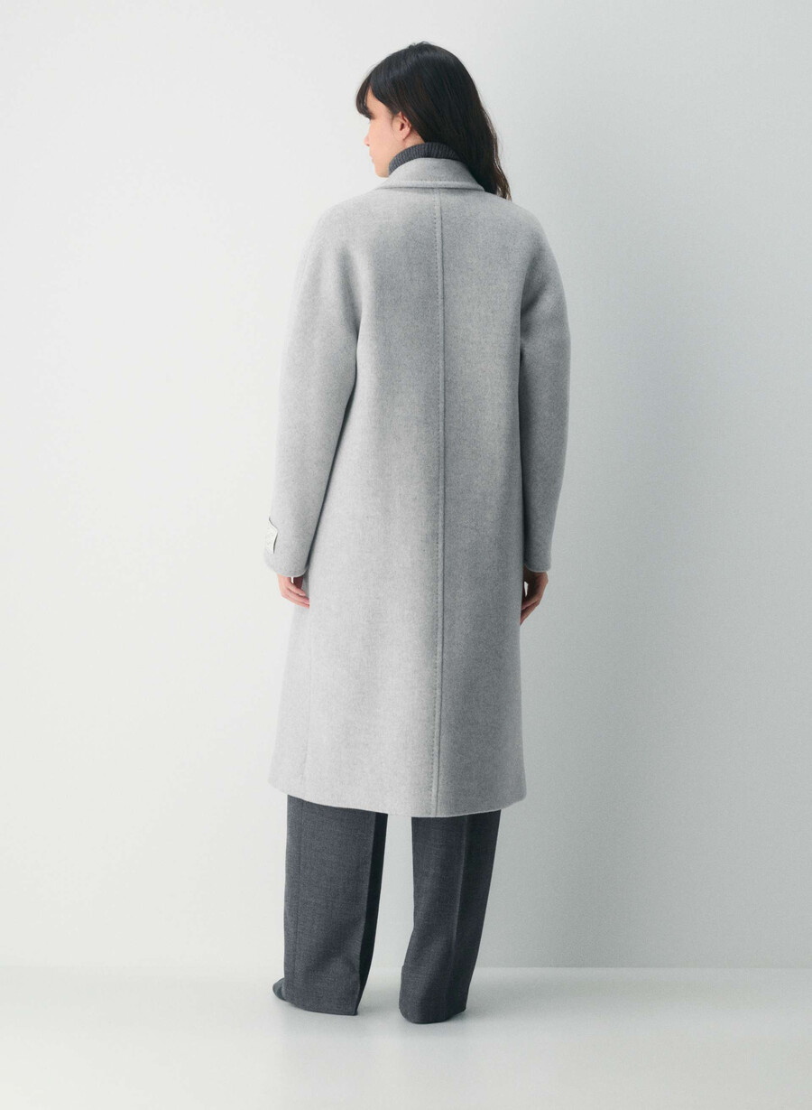 der slouch mantel – weicher woll-kaschmir heather light grey