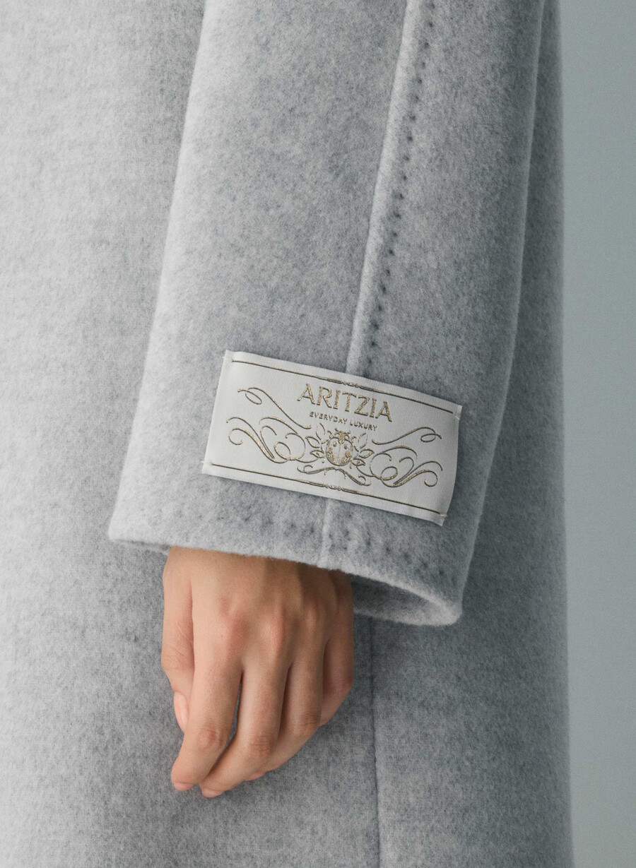 der slouch mantel – weicher woll-kaschmir heather light grey