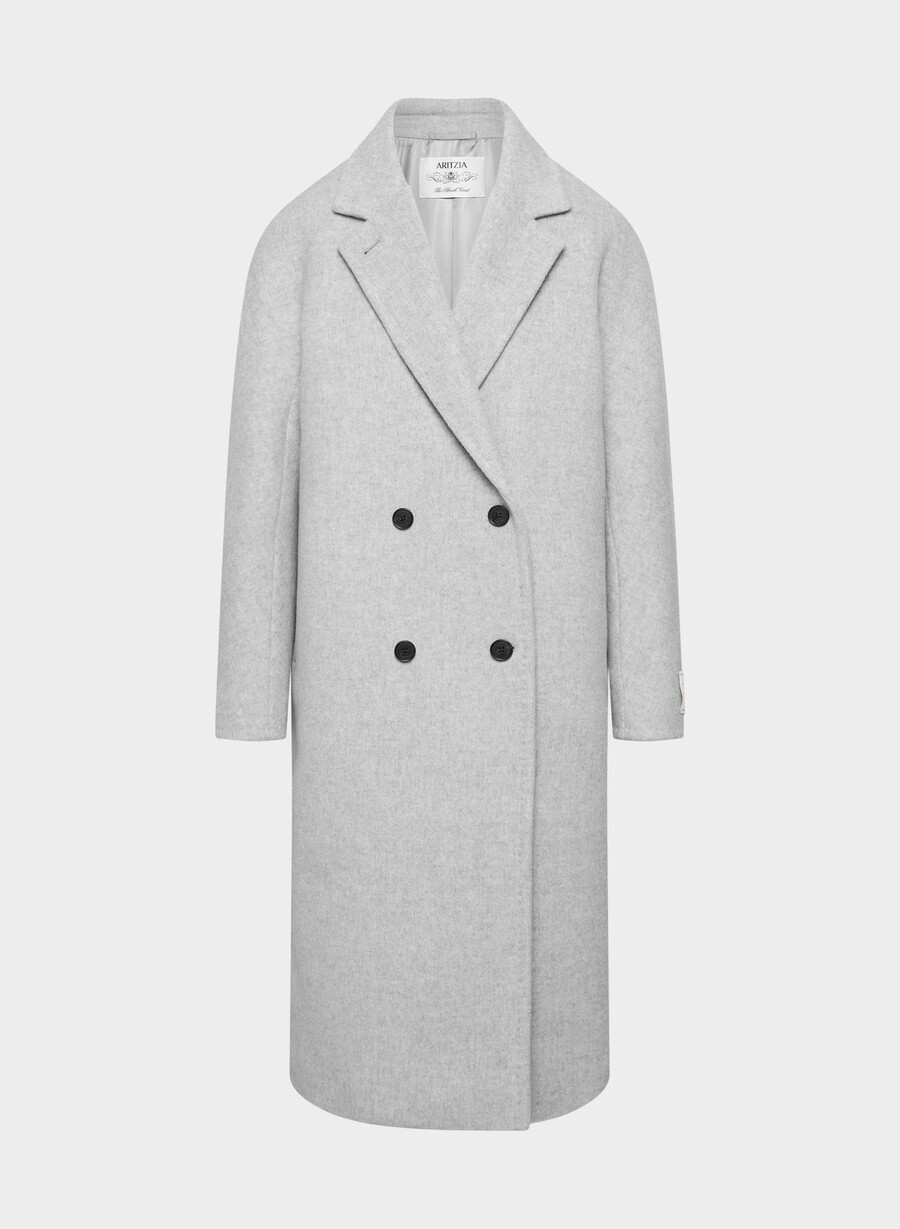 der slouch mantel – weicher woll-kaschmir heather light grey