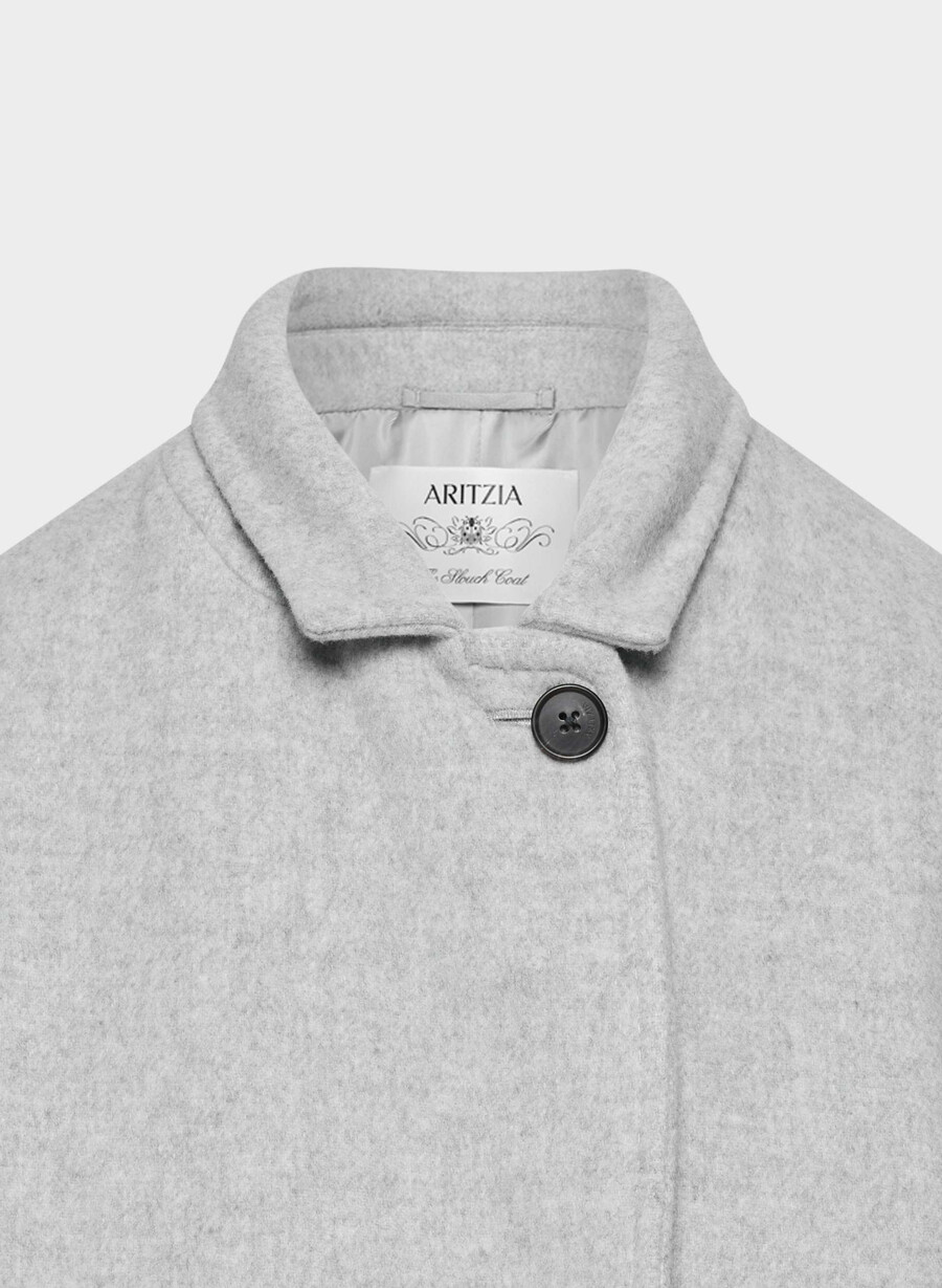 der slouch mantel – weicher woll-kaschmir heather light grey