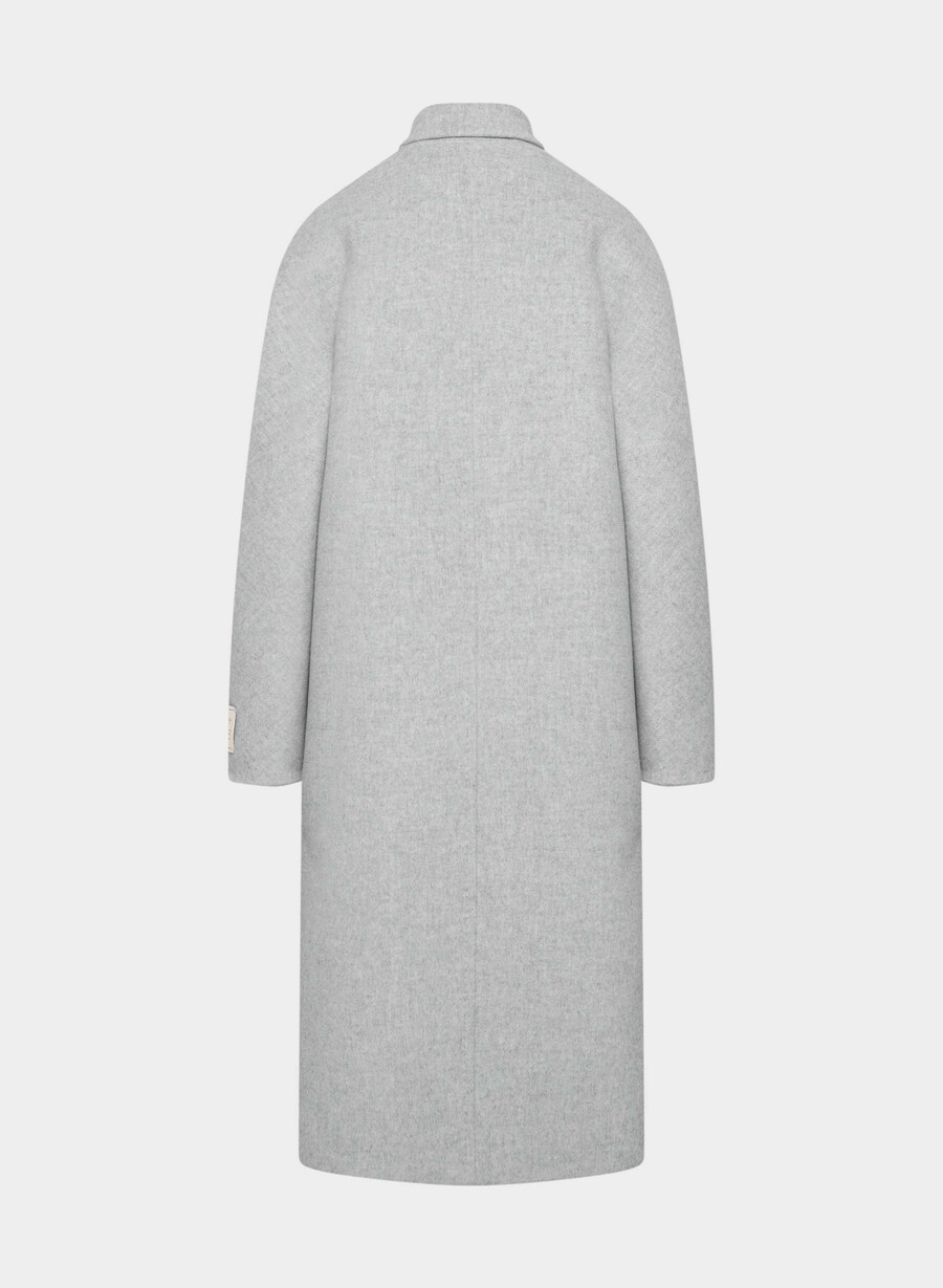 der slouch mantel – weicher woll-kaschmir heather light grey