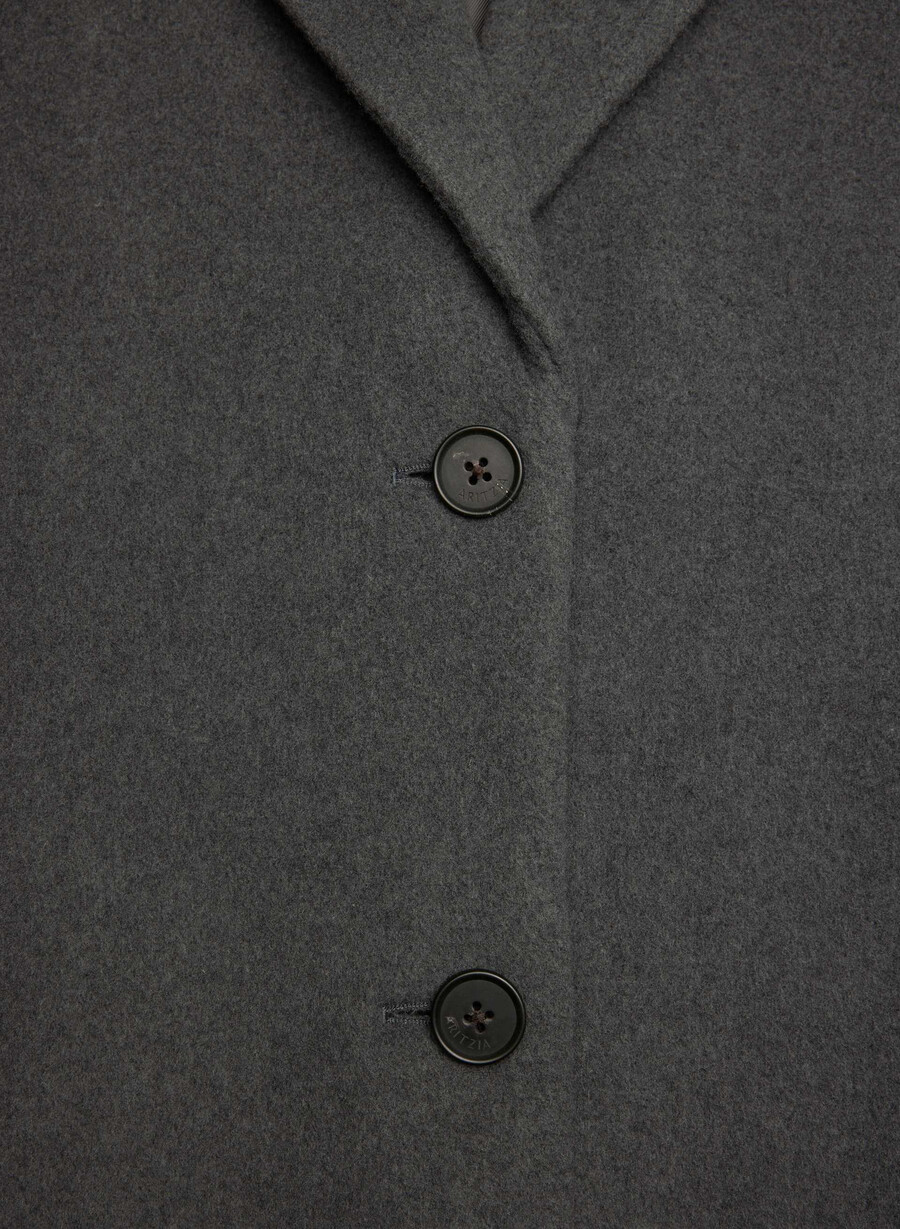 der einzige mantel - weicher wollkaschmir heather charcoal