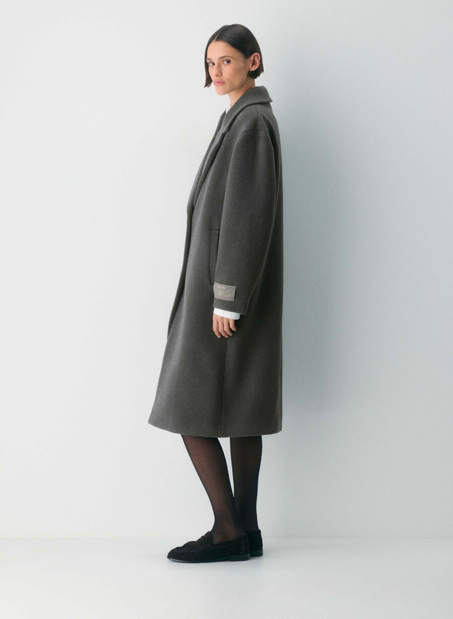 der einzige mantel - weicher wollkaschmir heather charcoal