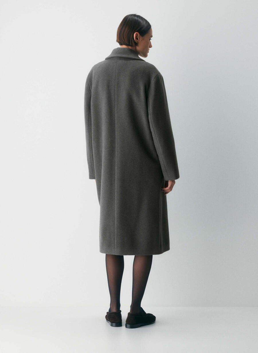 der einzige mantel - weicher wollkaschmir heather charcoal