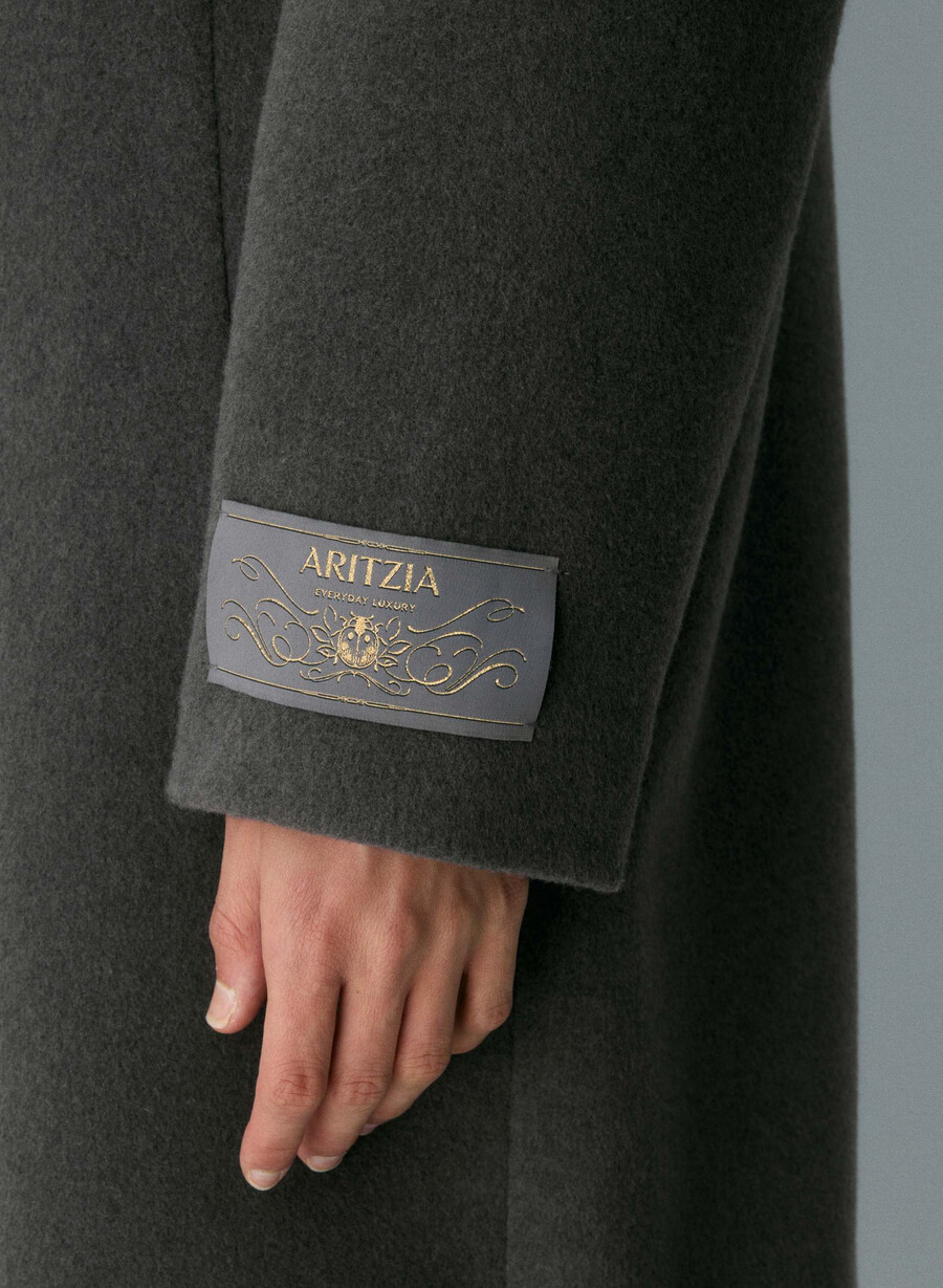 der einzige mantel - weicher wollkaschmir heather charcoal