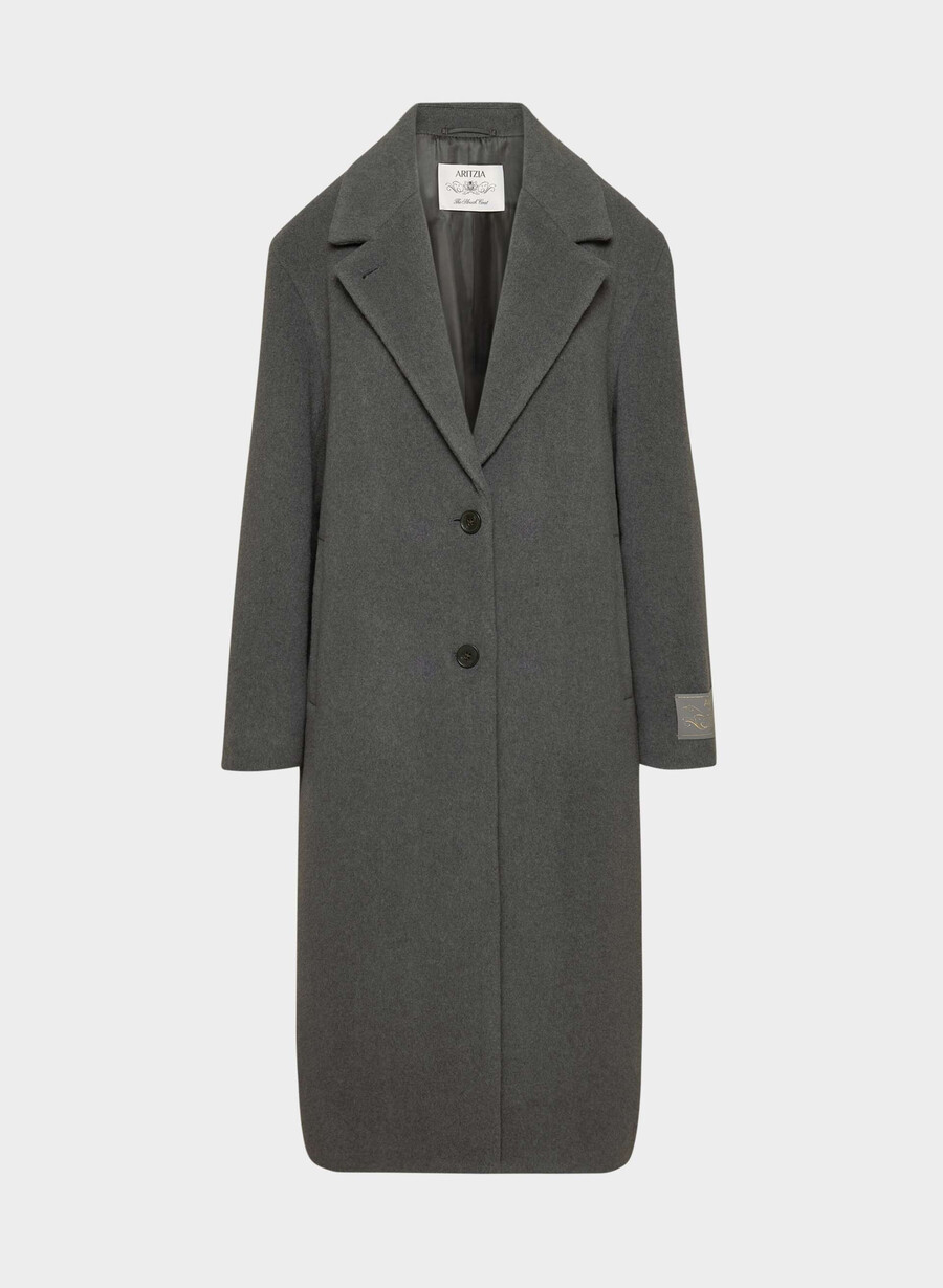 der einzige mantel - weicher wollkaschmir heather charcoal