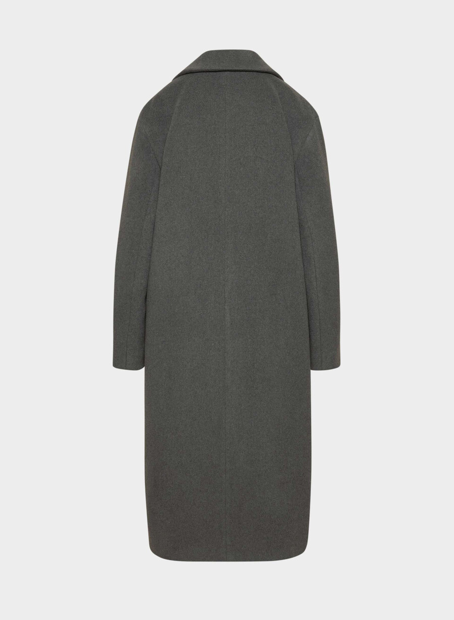 der einzige mantel - weicher wollkaschmir heather charcoal