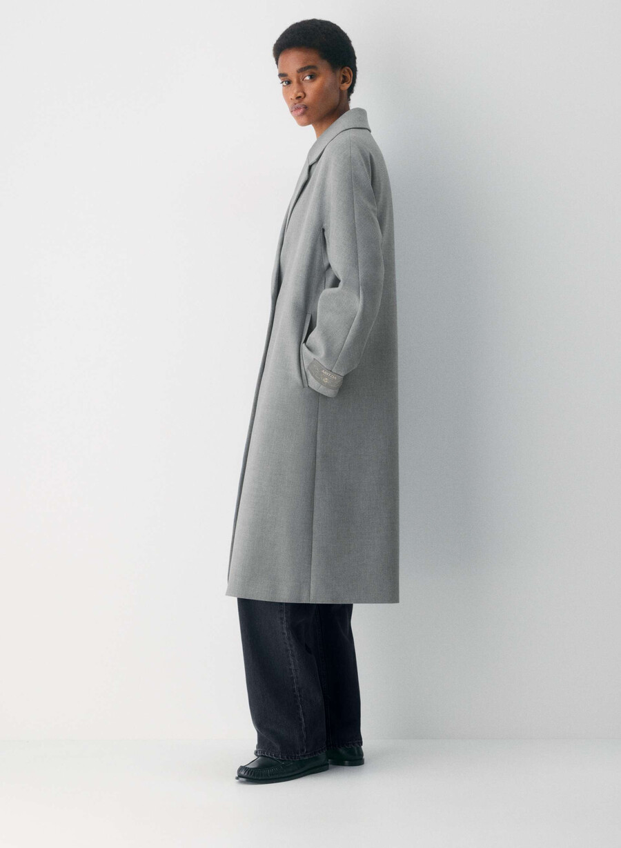 der slouch mantel – reessential heather dunkelgrau