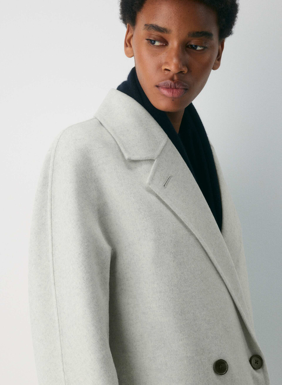 der slouch doppelmantel – luxe rewool heather carrara grey
