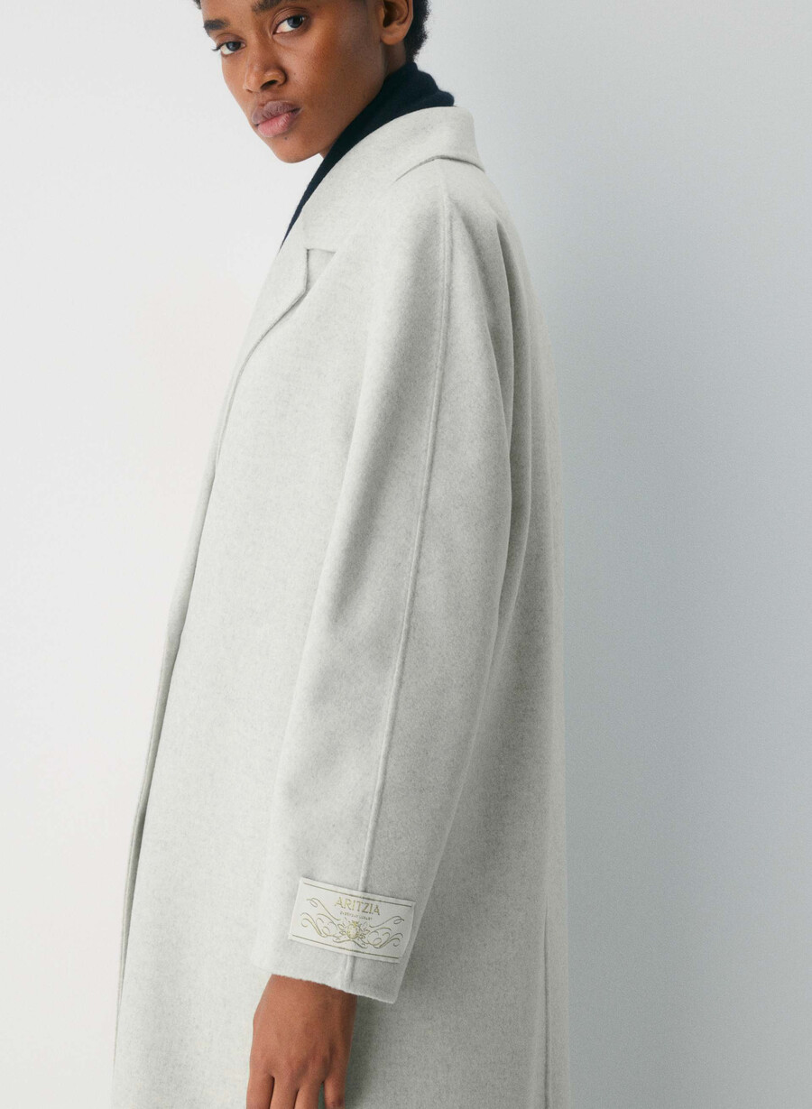 der slouch doppelmantel – luxe rewool heather carrara grey