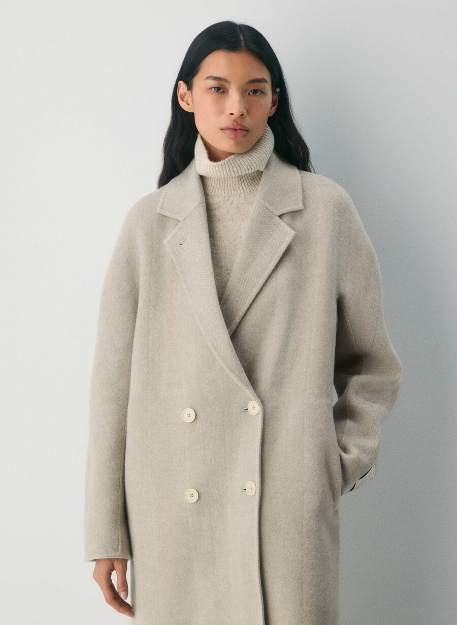 der doppelseitige mantel slouch - luxe rewool kent hrgbn tan kmp