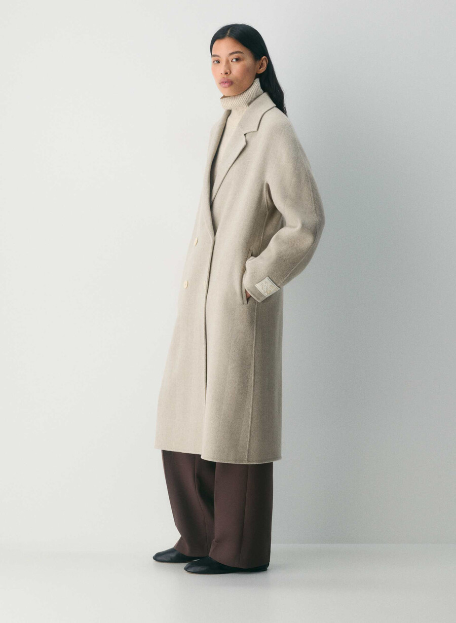 der doppelseitige mantel slouch - luxe rewool kent hrgbn tan kmp