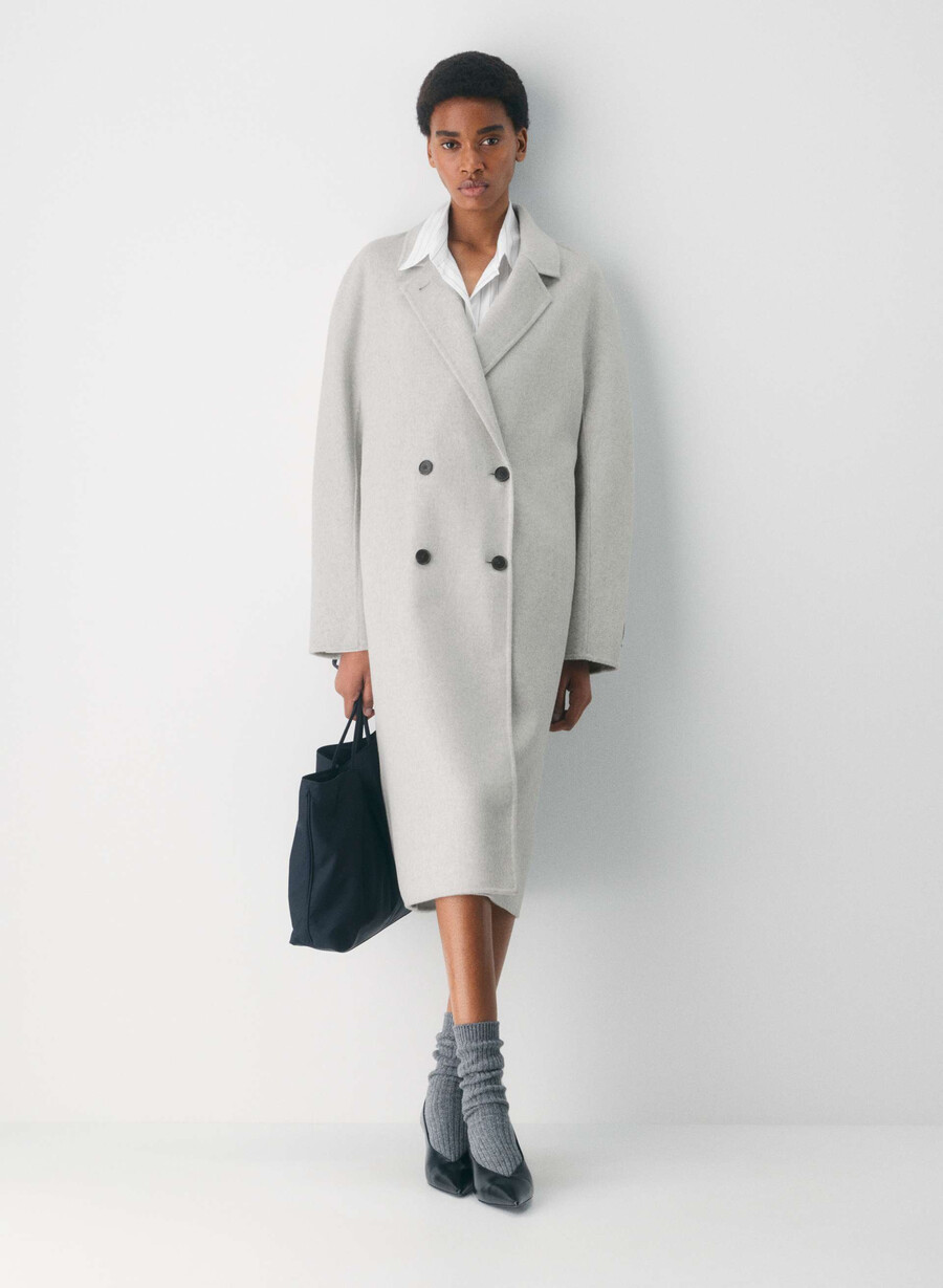 der slouch doppelmantel – luxe rewool heather light grey