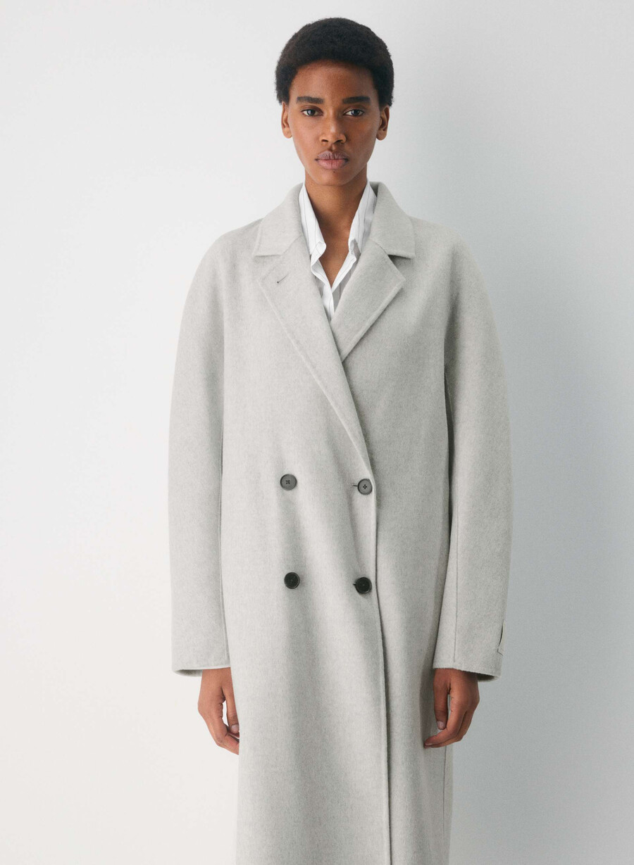 der slouch doppelmantel – luxe rewool heather light grey