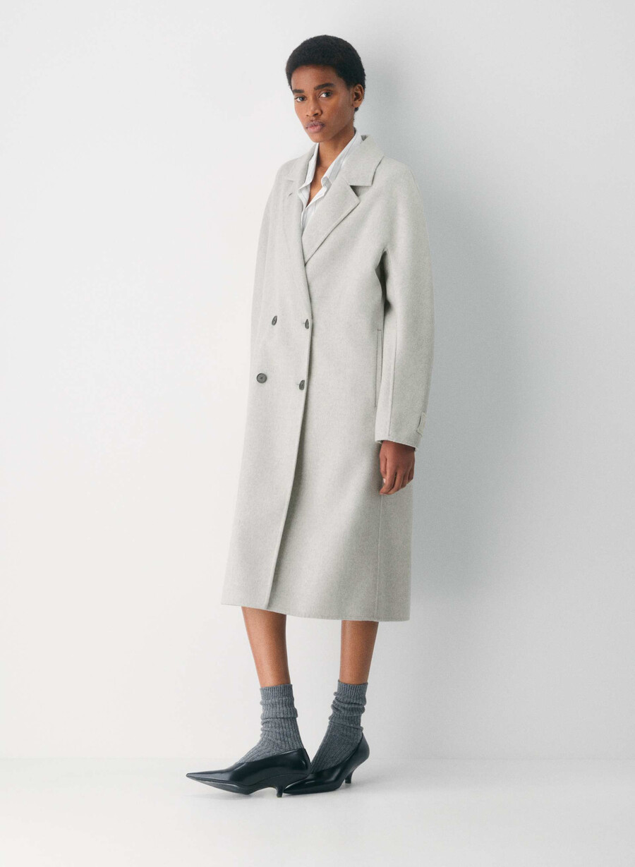der slouch doppelmantel – luxe rewool heather light grey