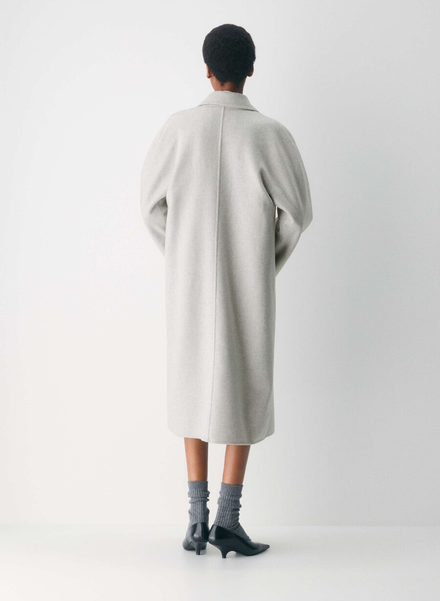 der slouch doppelmantel – luxe rewool heather light grey