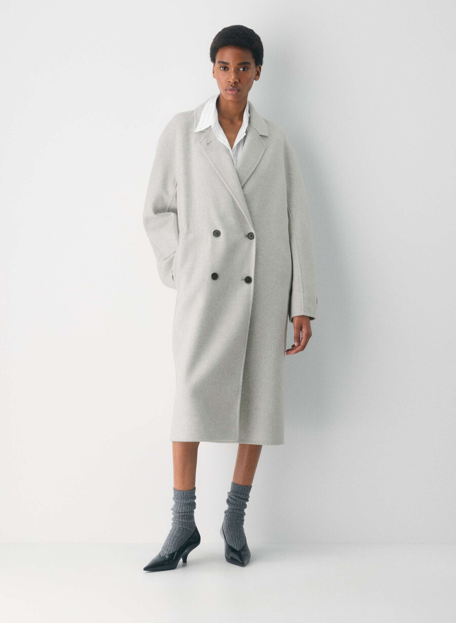 der slouch doppelmantel – luxe rewool heather light grey