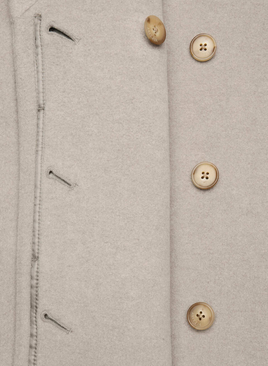 der connor-mantel – weicher wollkaschmir meliertes warmes taupe