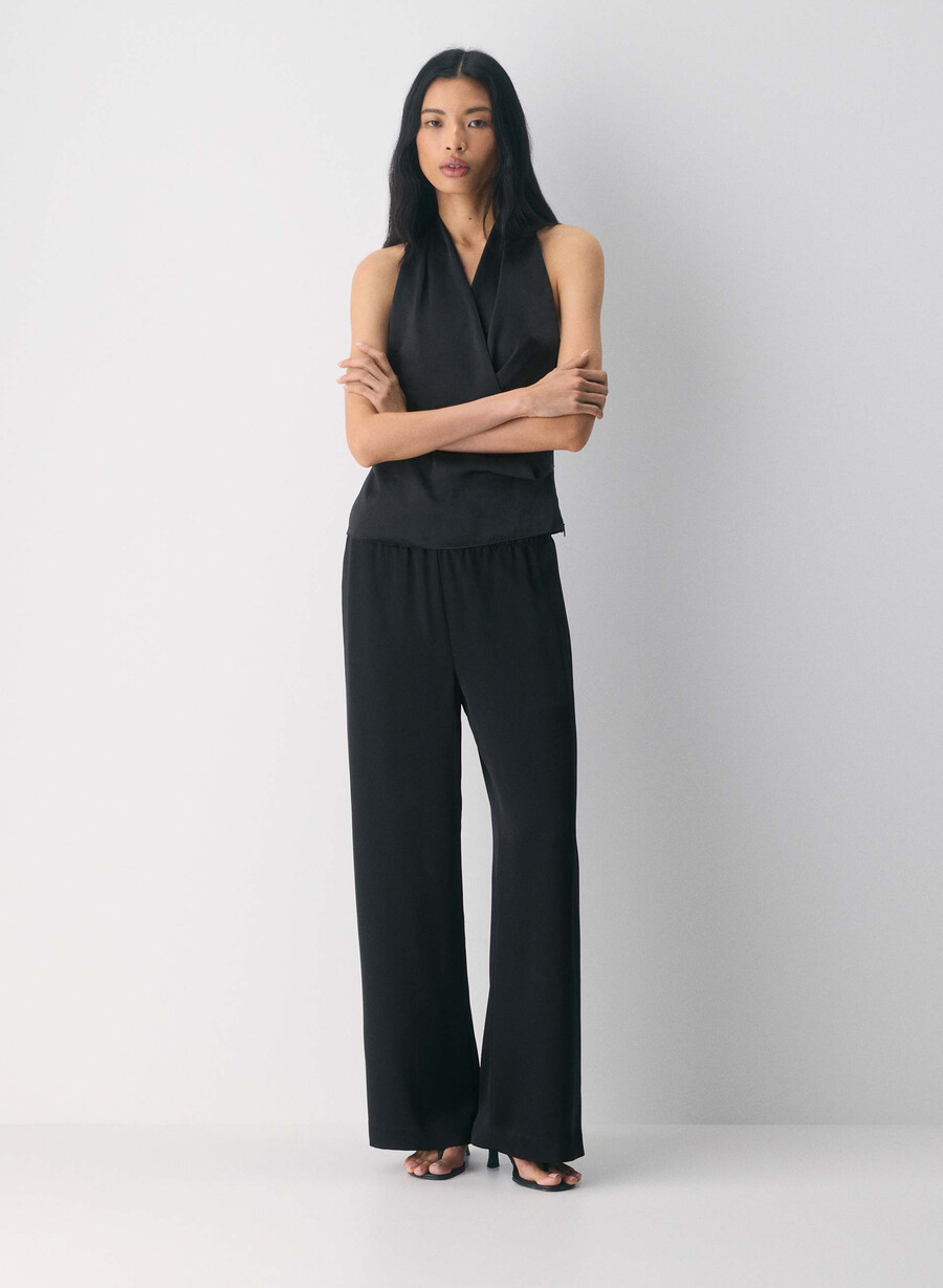 die lodge pant – satin schwarz