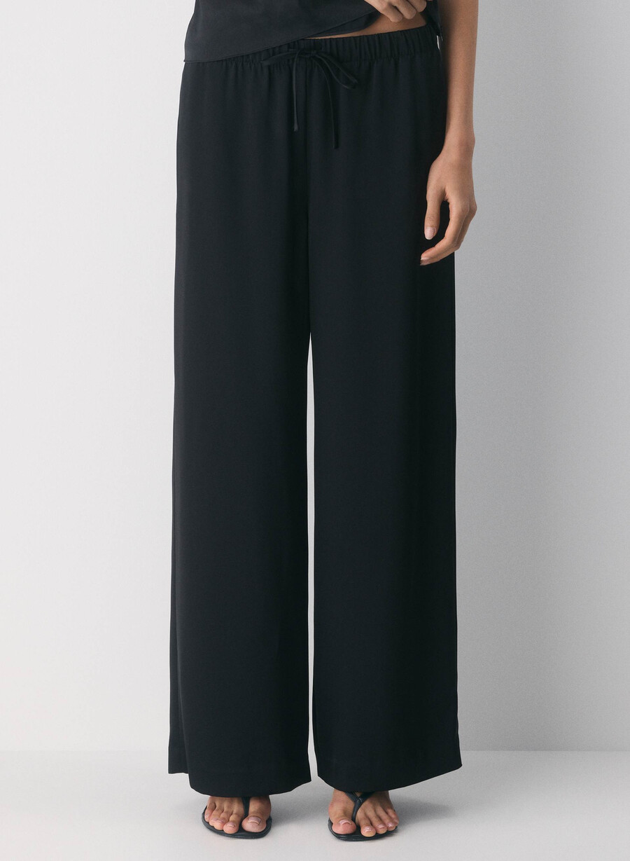 die lodge pant – satin schwarz
