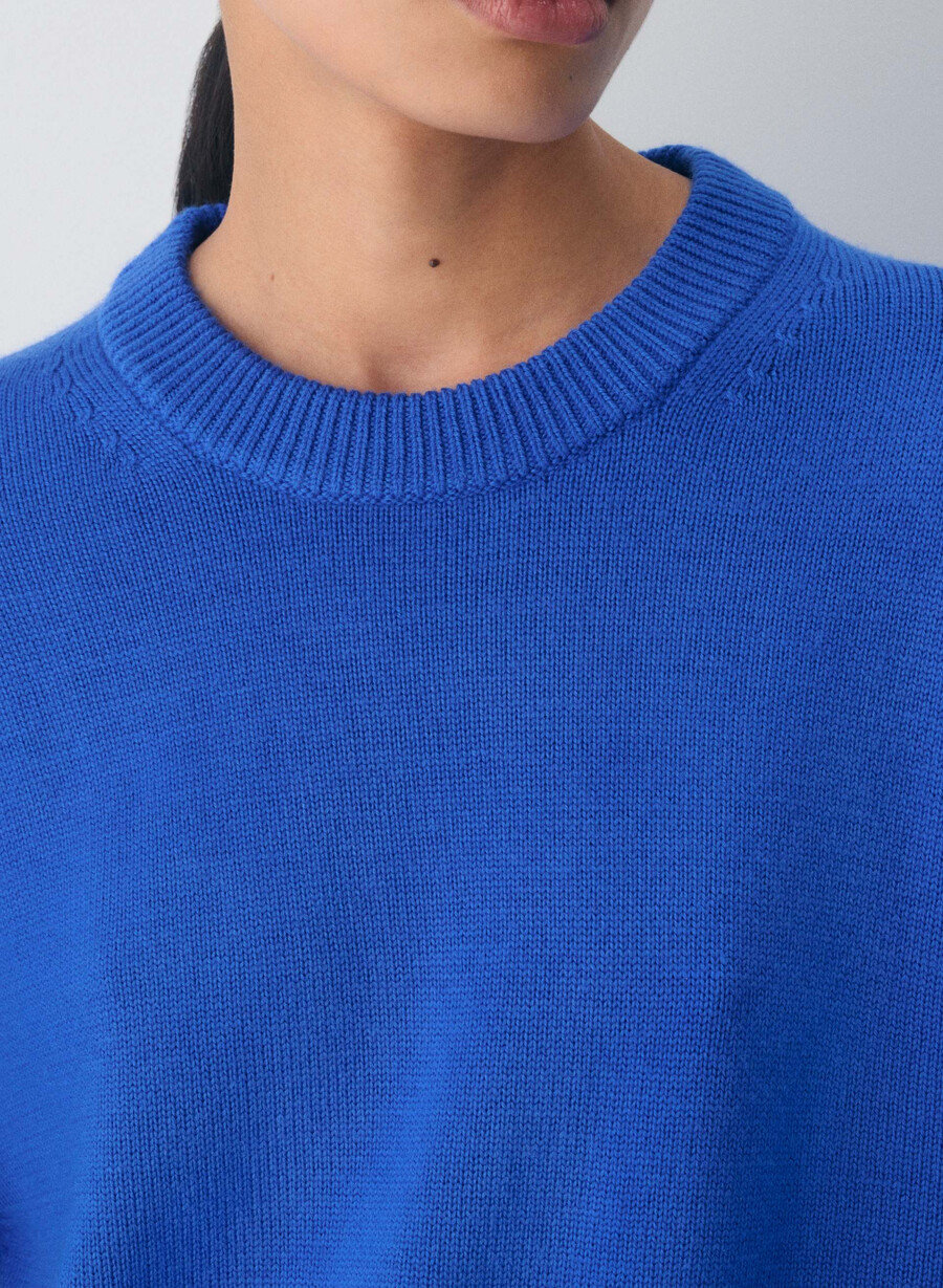 essential merino wool view sweater jazz blue