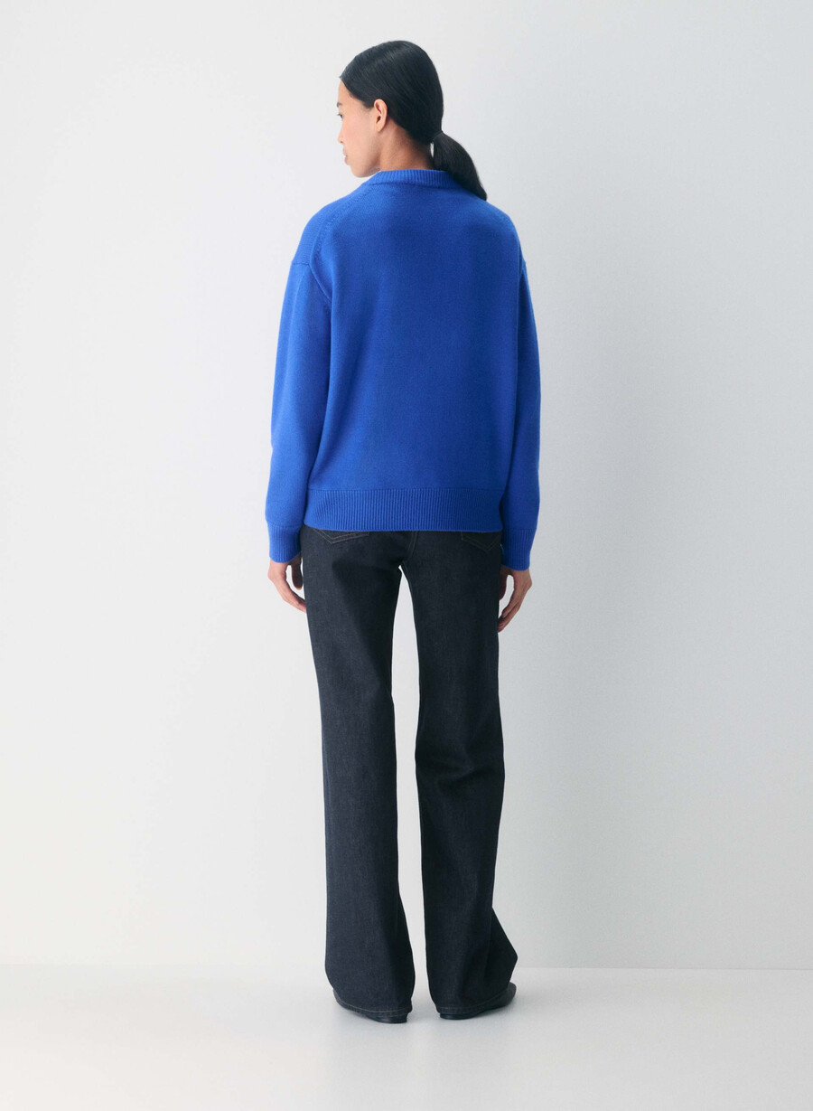 essential merino wool view sweater jazz blue